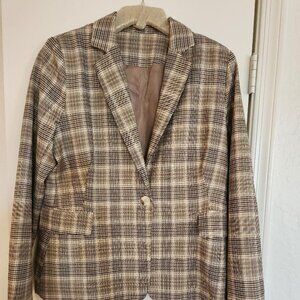 Brown Plaid Blazer